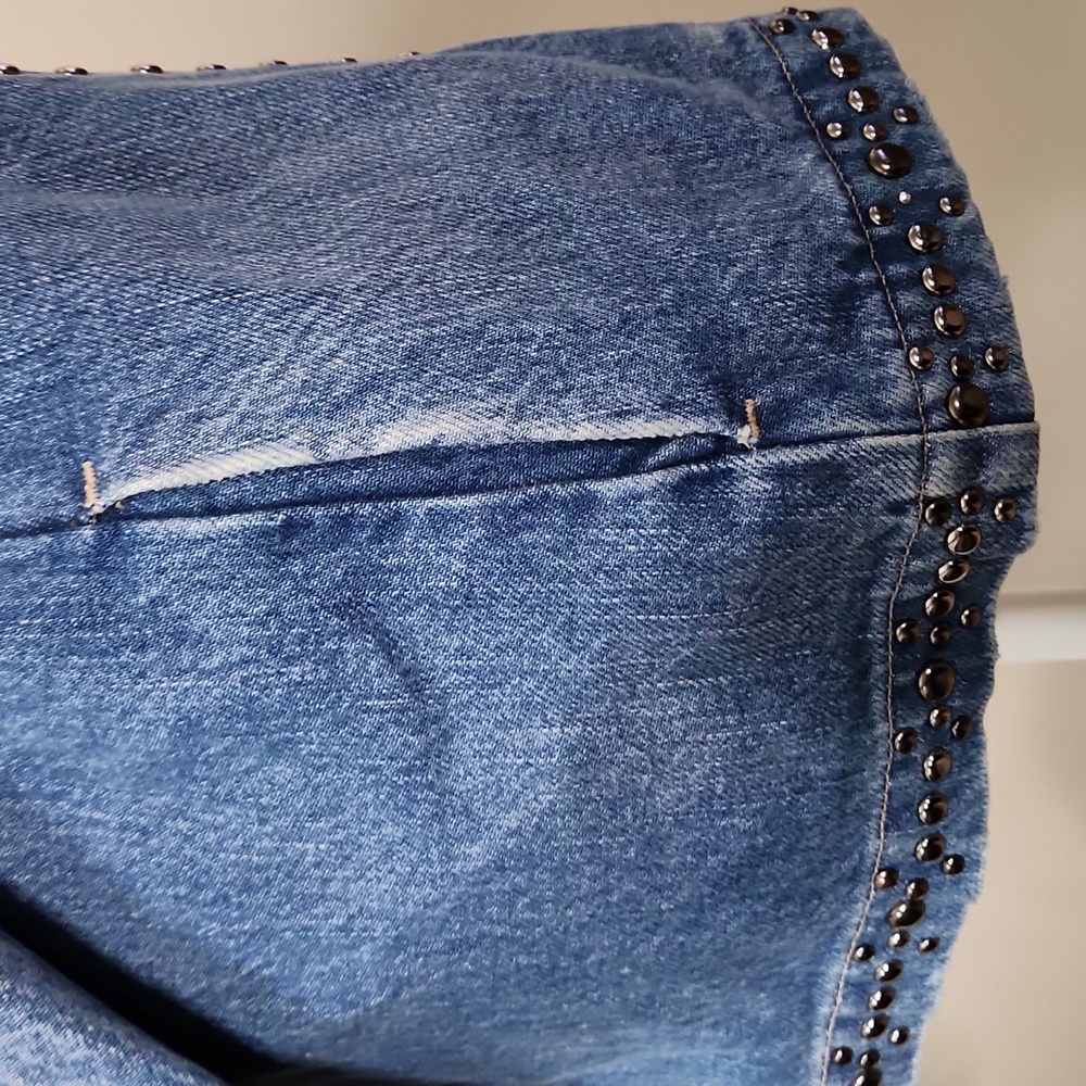 Nwt Frame Denim Le Studded Motif Denim Jacket - Picture 11 of 16